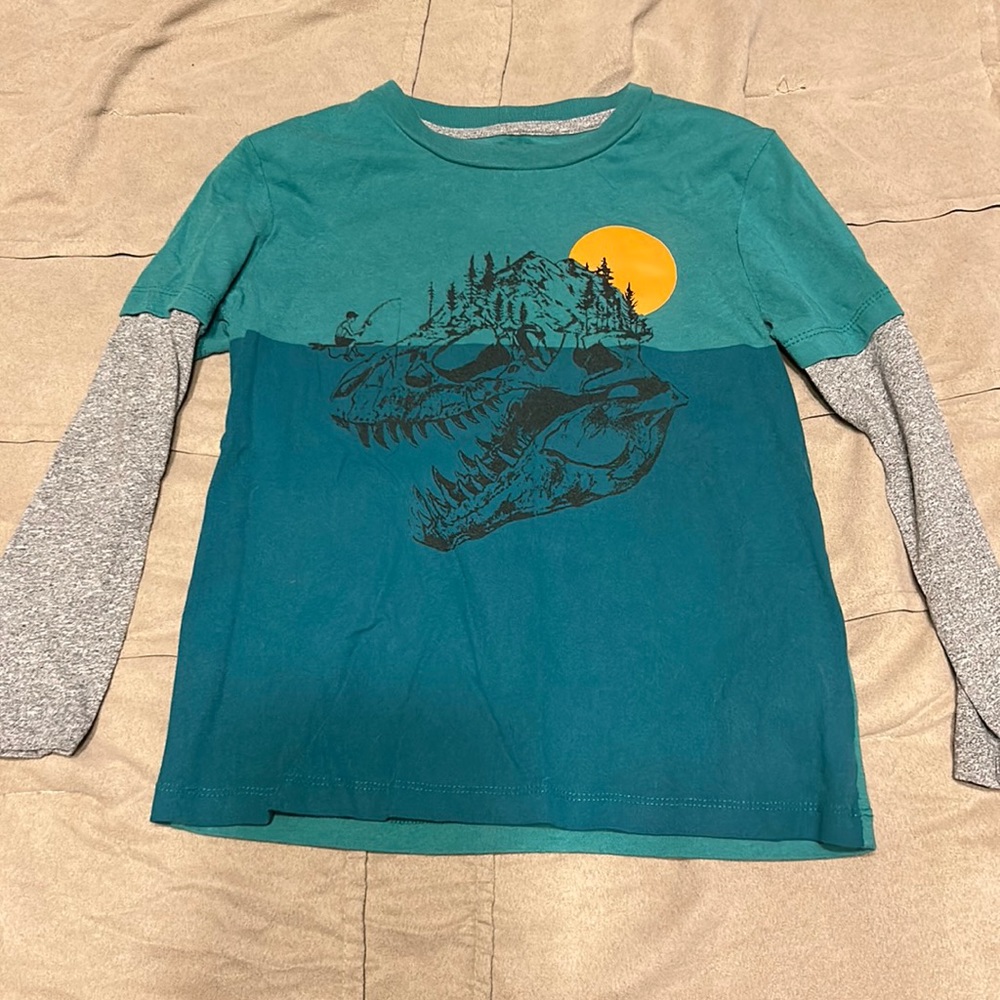 Green Old Navy Long Sleeve Shirt with Dinosaur Skull *FINAL PRICE*